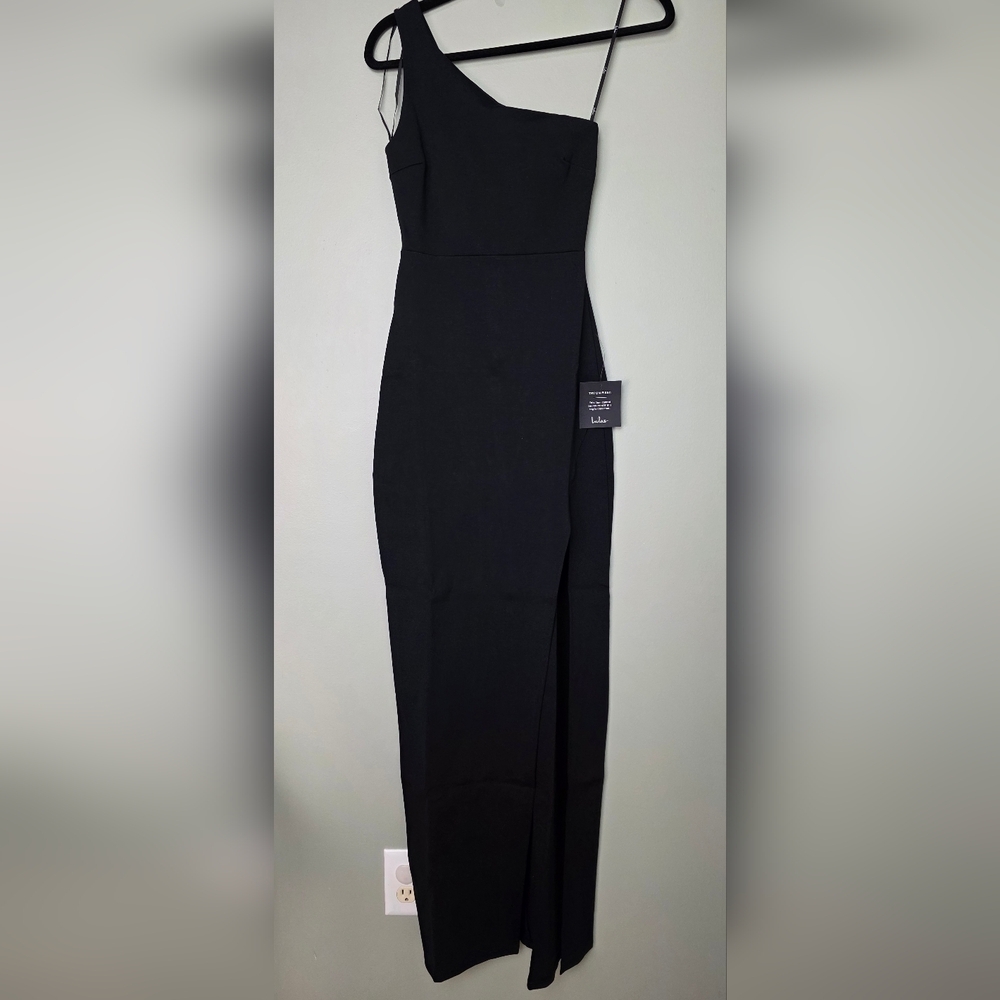 Lulus XS Good Times Only Black One-Shoulder Maxi Dress, Size XS - Picture 6 of 11